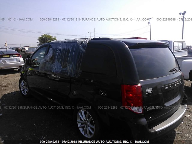 2C4RDGCG4ER121592 - 2014 DODGE GRAND CARAVAN SXT BLACK photo 3