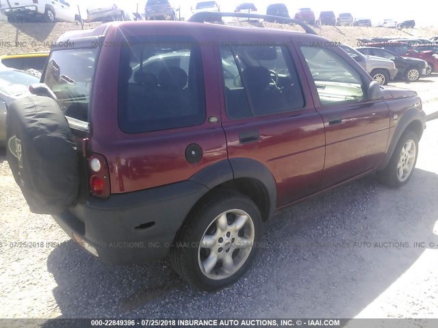 SALNY222X2A212709 - 2002 LAND ROVER FREELANDER SE MAROON photo 4