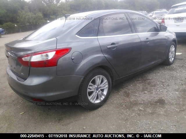 1FAHP3H2XCL185088 - 2012 FORD FOCUS SEL GRAY photo 4
