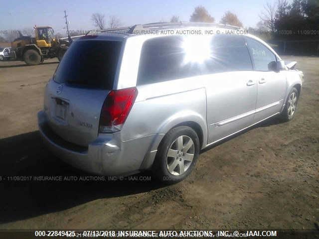 5N1BV28U95N112623 - 2005 NISSAN QUEST S/SE/SL GRAY photo 4