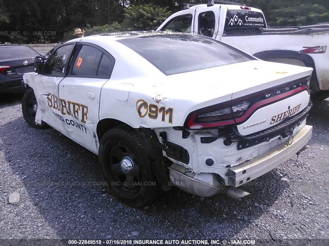 2C3CDXAT5FH817444 - 2015 DODGE CHARGER POLICE WHITE photo 3