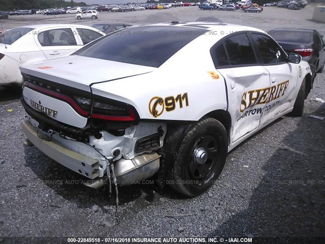 2C3CDXAT5FH817444 - 2015 DODGE CHARGER POLICE WHITE photo 4