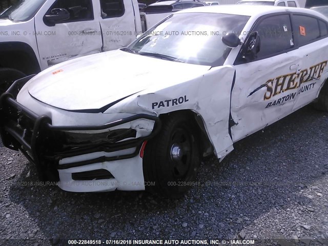 2C3CDXAT5FH817444 - 2015 DODGE CHARGER POLICE WHITE photo 6