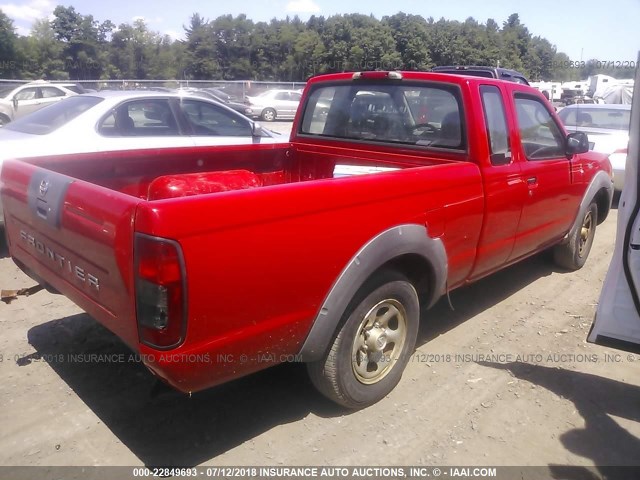 1N6DD26S92C374969 - 2002 NISSAN FRONTIER KING CAB XE RED photo 4