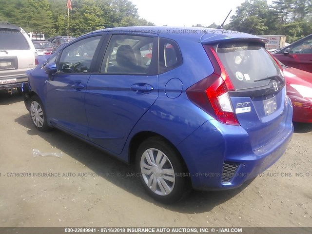 JHMGK5H55GX005300 - 2016 HONDA FIT LX BLUE photo 3