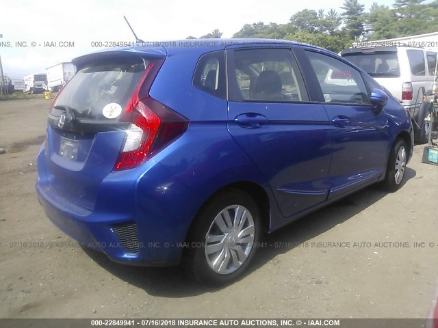 JHMGK5H55GX005300 - 2016 HONDA FIT LX BLUE photo 4