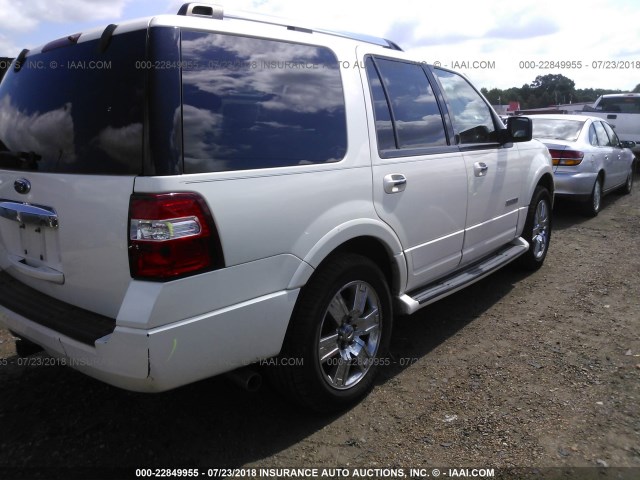 1FMFU19538LA74909 - 2008 FORD EXPEDITION LIMITED WHITE photo 4