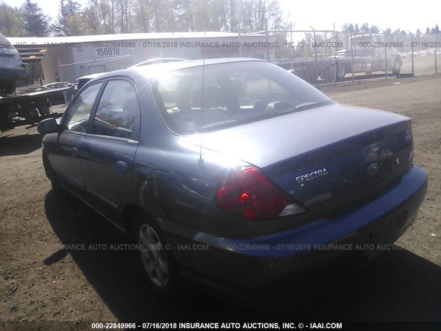 KNAFB121435242388 - 2003 KIA SPECTRA LS BLUE photo 3