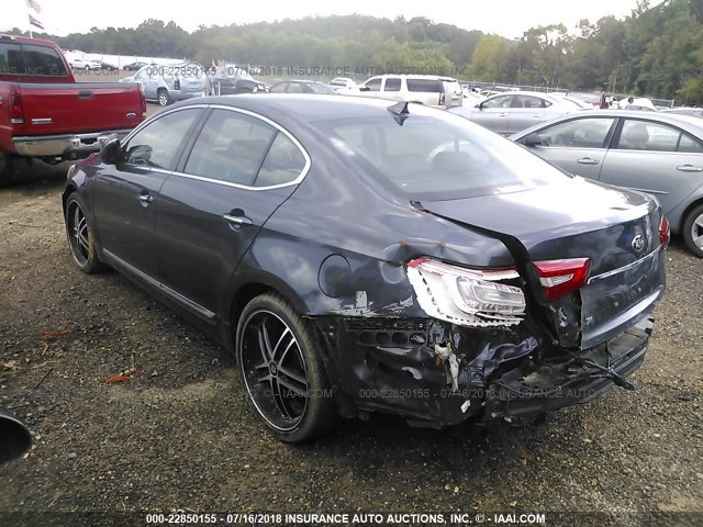 KNALN4D71E5143317 - 2014 KIA CADENZA PREMIUM/LIMITED GRAY photo 3