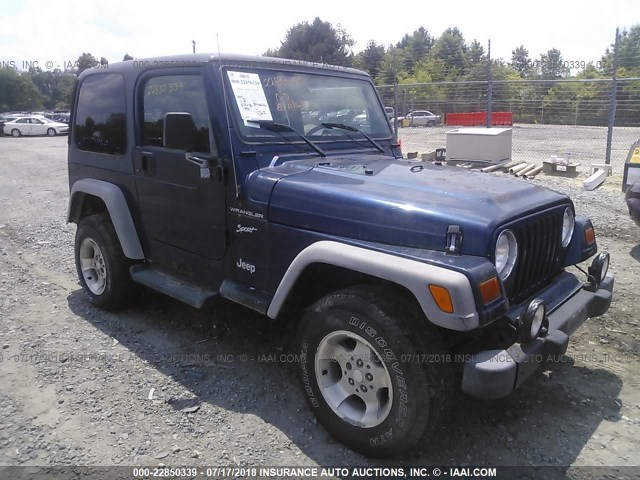 1J4FA49S92P722087 - 2002 JEEP WRANGLER / TJ SPORT Dark Blue photo 1