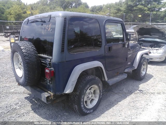 1J4FA49S92P722087 - 2002 JEEP WRANGLER / TJ SPORT Dark Blue photo 4