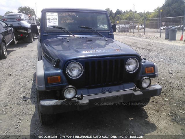 1J4FA49S92P722087 - 2002 JEEP WRANGLER / TJ SPORT Dark Blue photo 6