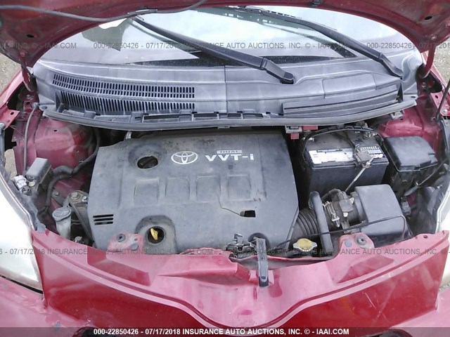 JTKKU104X8J004299 - 2008 TOYOTA SCION XD RED photo 10