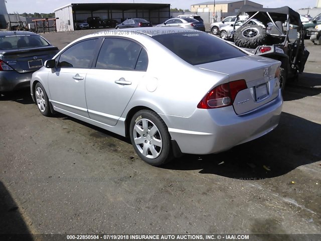 1HGFA16578L071014 - 2008 HONDA CIVIC LX SILVER photo 3