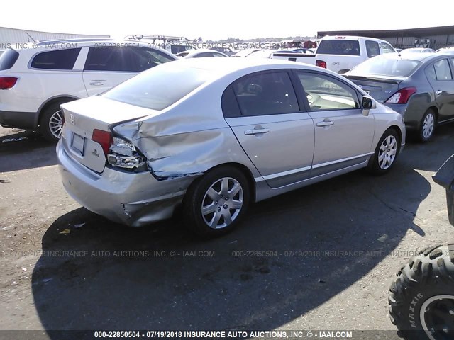 1HGFA16578L071014 - 2008 HONDA CIVIC LX SILVER photo 4