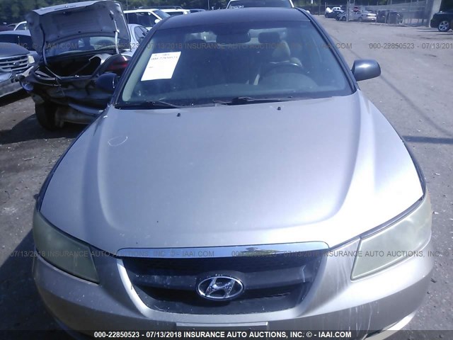 5NPEU46F06H077802 - 2006 HYUNDAI SONATA GLS/LX BLUE photo 6