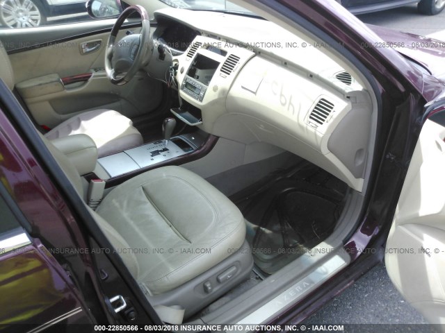 KMHFC46F48A313333 - 2008 HYUNDAI AZERA SE/LIMITED BURGUNDY photo 5