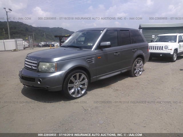SALSH23498A136461 - 2008 LAND ROVER RANGE ROVER SPORT SUPERCHARGED GRAY photo 2