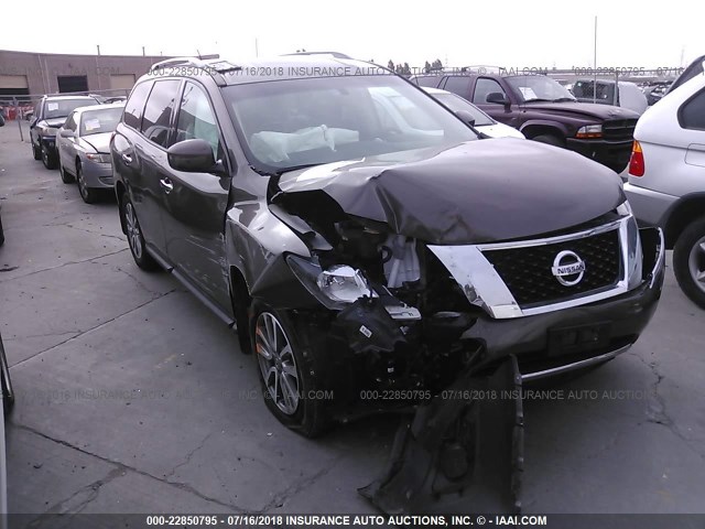 5N1AR2MN6GC652427 - 2016 NISSAN PATHFINDER S/SV/SL/PLATINUM GRAY photo 1