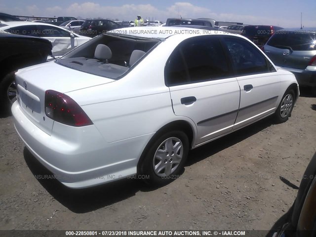 1HGES16354L024162 - 2004 HONDA CIVIC DX VP WHITE photo 4