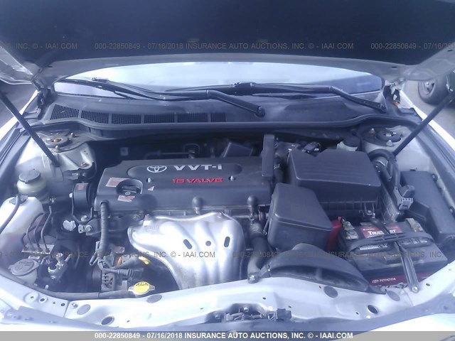 JTNBE46KX73070166 - 2007 TOYOTA CAMRY NEW GENERAT CE/LE/XLE/SE SILVER photo 10