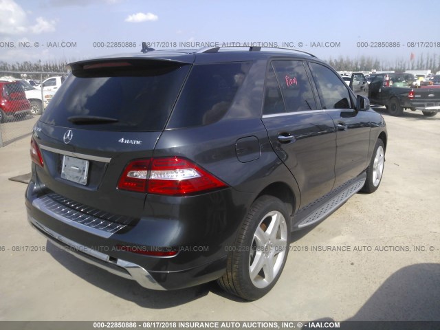 4JGDA5HB3EA411827 - 2014 MERCEDES-BENZ ML 350 4MATIC GRAY photo 4