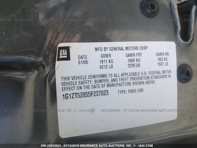 1G1ZT52855F237823 - 2005 CHEVROLET MALIBU LS Жасыл фото 9