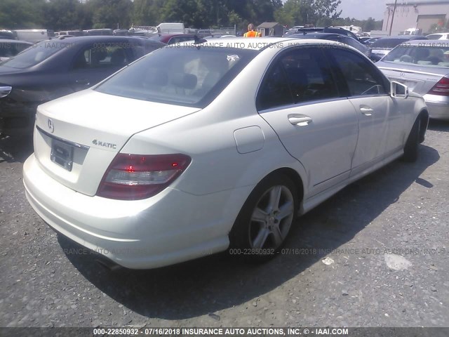 WDDGF8BB2AR125787 - 2010 MERCEDES-BENZ C 300 4MATIC WHITE photo 4