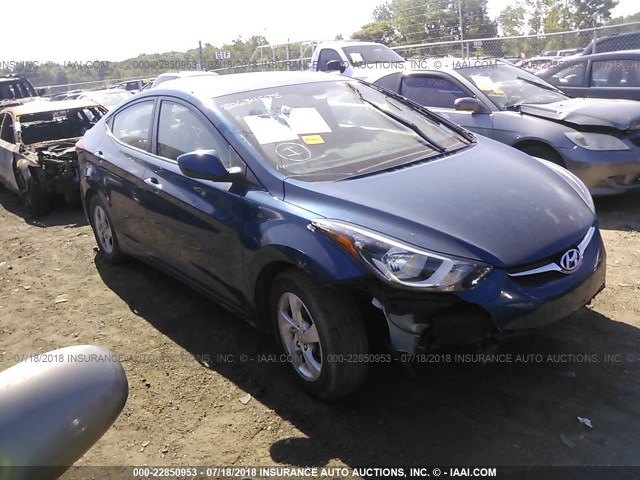 KMHDH4AE1EU110918 - 2014 HYUNDAI ELANTRA SE/SPORT/LIMITED BLUE photo 1