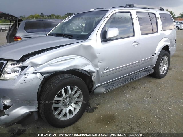 5N1BR18B98C631457 - 2008 NISSAN PATHFINDER LE/SE SILVER photo 6