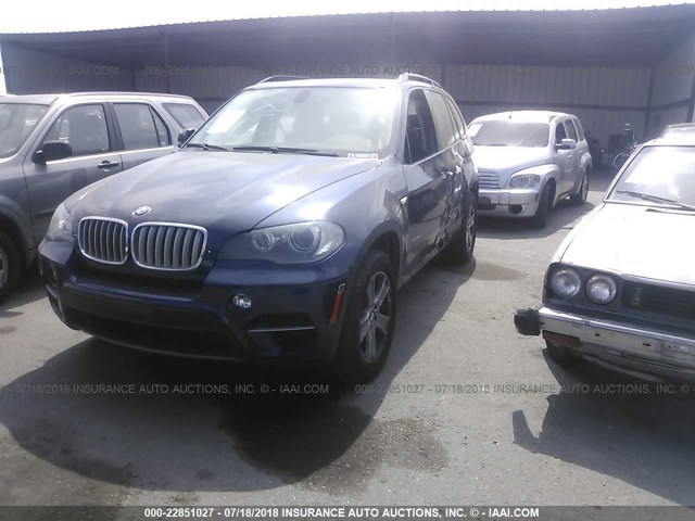 5UXZW0C54BL658238 - 2011 BMW X5 XDRIVE35D BLUE photo 2