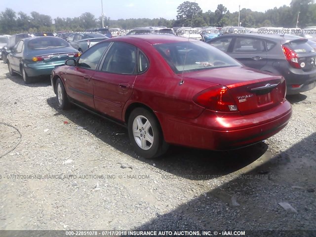 1FAFP56S5YG246028 - 2000 FORD TAURUS SEL RED photo 3