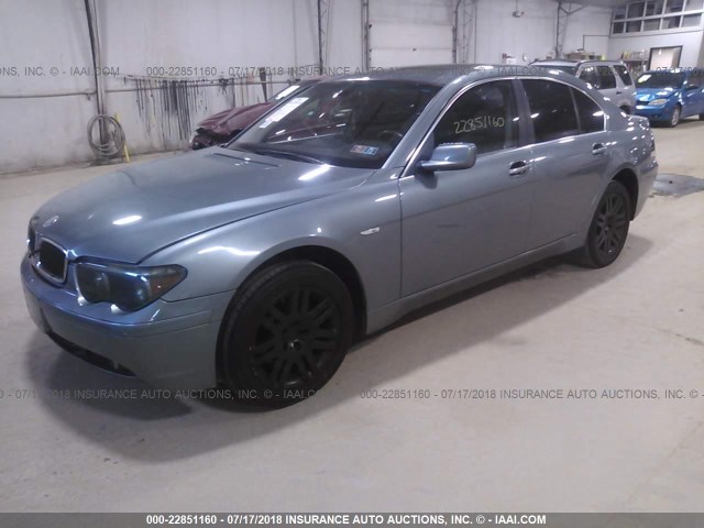 WBAGL63473DP66504 - 2003 BMW 745 I BLUE photo 2