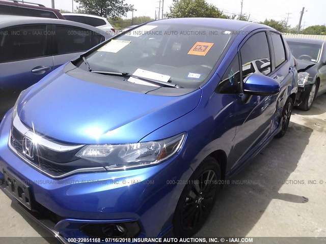 3HGGK5H66JM730736 - 2018 HONDA FIT SPORT BLUE photo 2