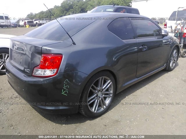 JTKJF5C70B3000289 - 2011 TOYOTA SCION TC GRAY photo 4