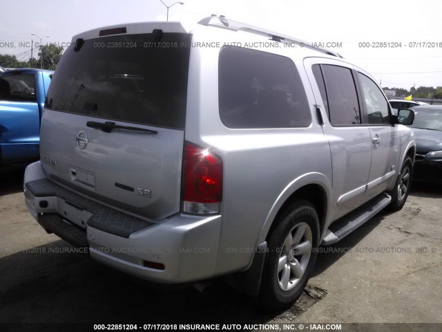 5N1BA08D19N605895 - 2009 NISSAN ARMADA SE/LE SILVER photo 4