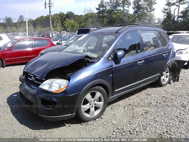 KNAFG525587163626 - 2008 KIA RONDO LX/EX BLUE photo 2