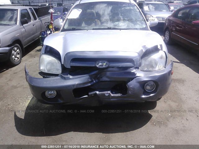 KM8SC13D55U952671 - 2005 HYUNDAI SANTA FE GLS/LX SILVER photo 6