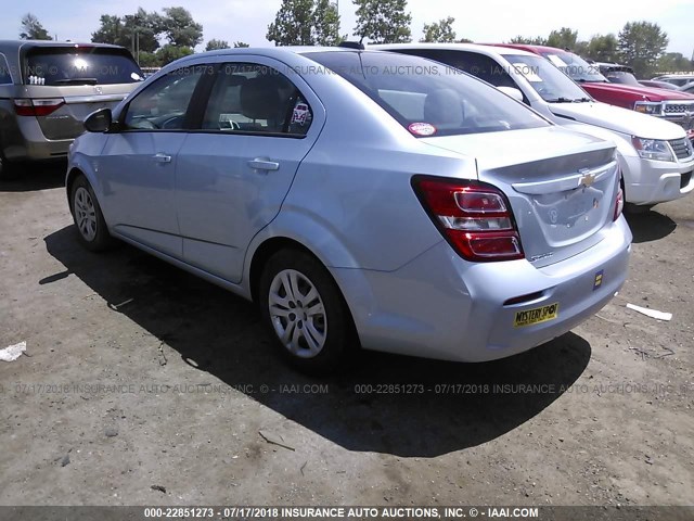 1G1JB5SH9H4125381 - 2017 CHEVROLET SONIC LS 银色 照片 3