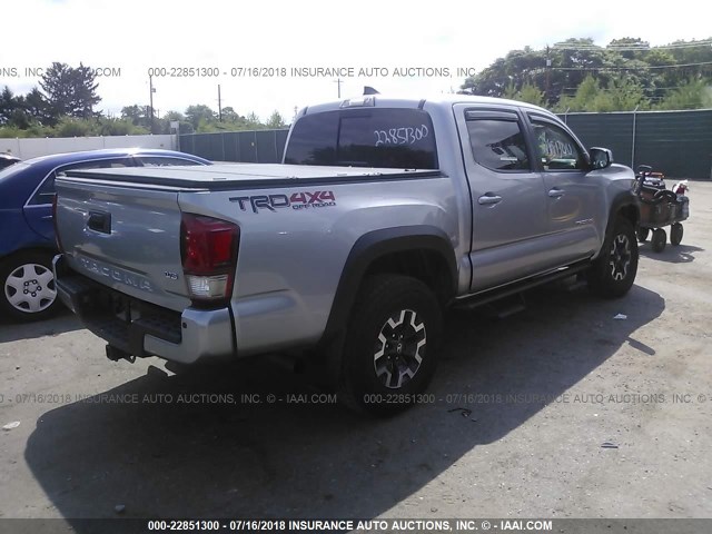 5TFCZ5AN2HX085291 - 2017 TOYOTA TACOMA DBL CAB/SR/TRDSPT/OR/PRO ვერცხლისფერი ფოტო 4