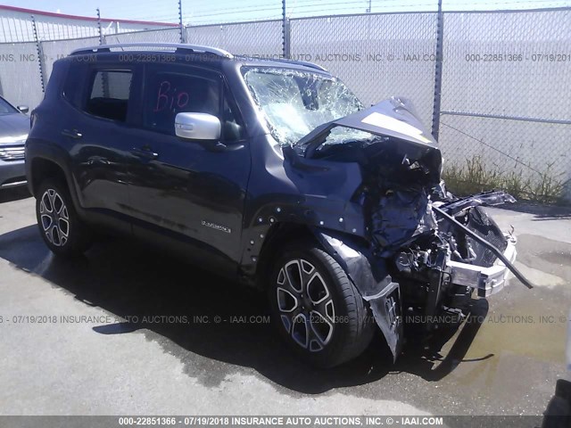 ZACCJBDT5GPD61075 - 2016 JEEP RENEGADE LIMITED GRAY photo 1