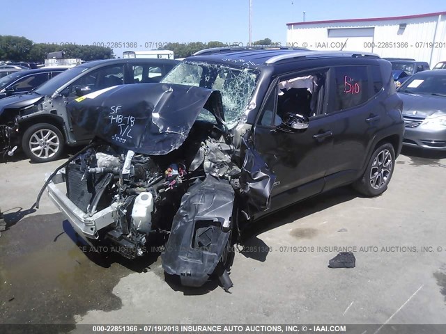 ZACCJBDT5GPD61075 - 2016 JEEP RENEGADE LIMITED GRAY photo 2