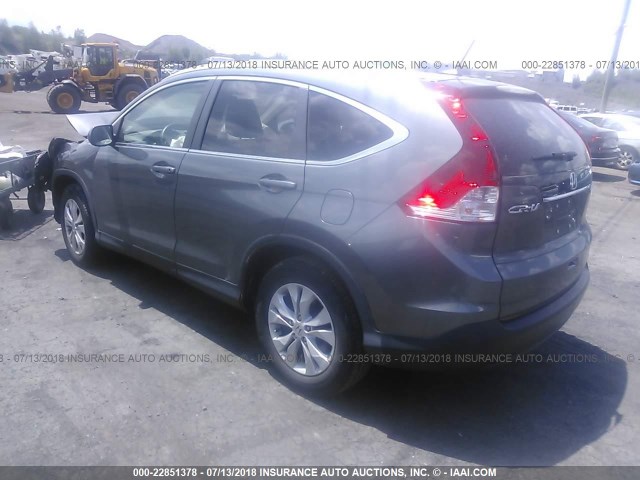 2HKRM4H78DH600553 - 2013 HONDA CR-V EXL GRAY photo 3