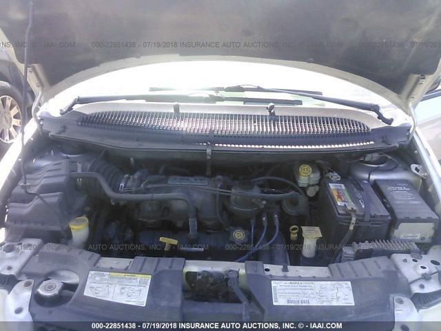 2B4GP74L92R776012 - 2002 DODGE GRAND CARAVAN EX SILVER photo 10