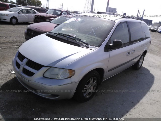 2B4GP74L92R776012 - 2002 DODGE GRAND CARAVAN EX SILVER photo 2