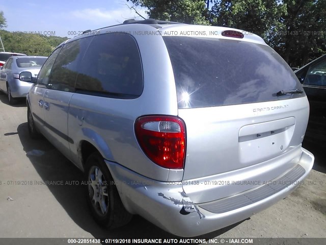 2B4GP74L92R776012 - 2002 DODGE GRAND CARAVAN EX SILVER photo 3