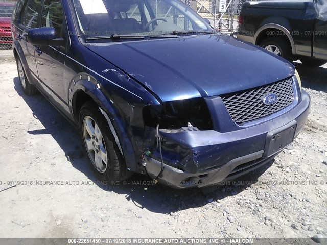 1FMDK05185GA01811 - 2005 FORD FREESTYLE SEL BLUE photo 6