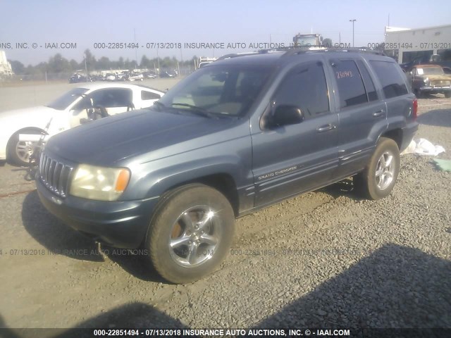 1J4GX58N81C685141 - 2001 JEEP GRAND CHEROKEE LIMITED BLUE photo 2