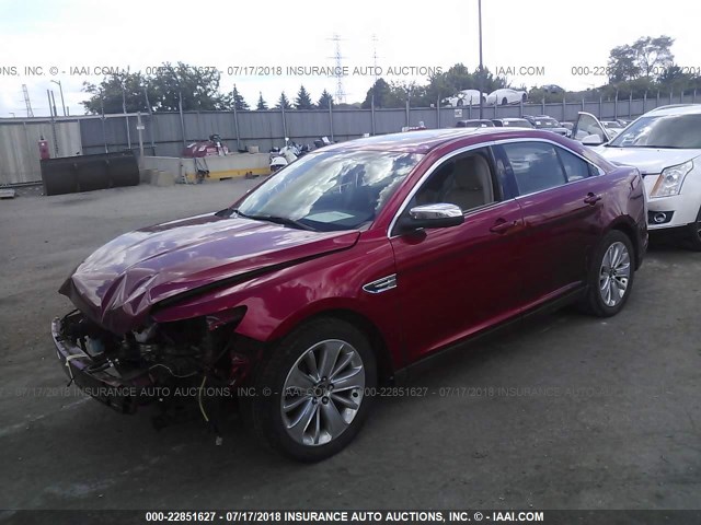 1FAHP2FW1BG101473 - 2011 FORD TAURUS LIMITED RED photo 2