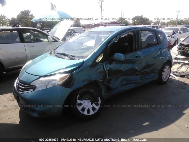 3N1CE2CP1EL393118 - 2014 NISSAN VERSA NOTE S/S PLUS/SV/SL GREEN photo 2